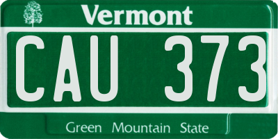 VT license plate CAU373
