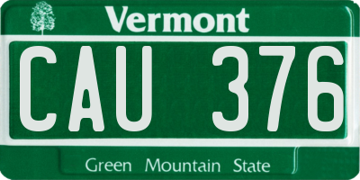 VT license plate CAU376