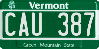 VT license plate CAU387