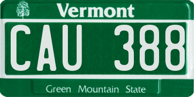VT license plate CAU388