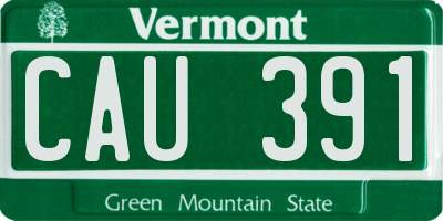 VT license plate CAU391