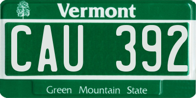 VT license plate CAU392