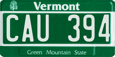 VT license plate CAU394