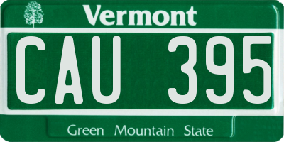 VT license plate CAU395