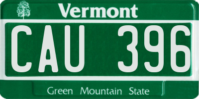 VT license plate CAU396