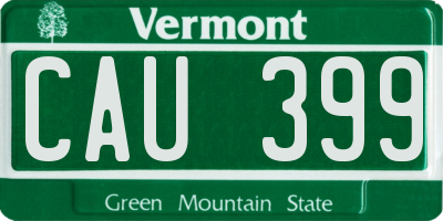 VT license plate CAU399