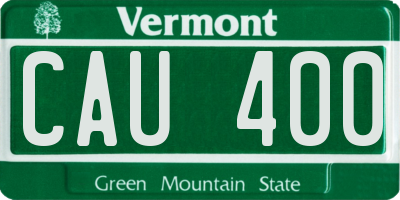 VT license plate CAU400