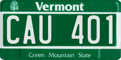 VT license plate CAU401