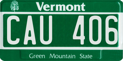 VT license plate CAU406
