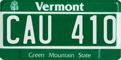 VT license plate CAU410