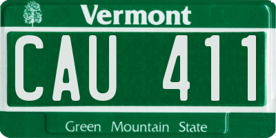 VT license plate CAU411