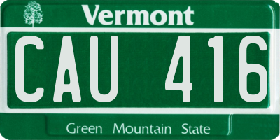 VT license plate CAU416