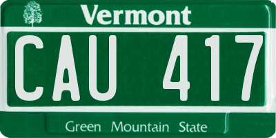 VT license plate CAU417