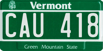 VT license plate CAU418
