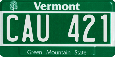 VT license plate CAU421
