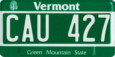 VT license plate CAU427