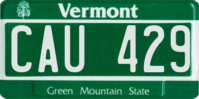 VT license plate CAU429