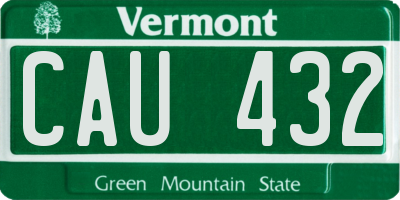 VT license plate CAU432
