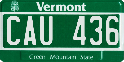 VT license plate CAU436