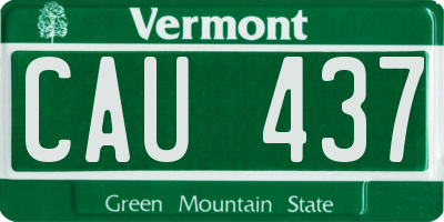 VT license plate CAU437