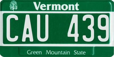 VT license plate CAU439