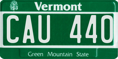 VT license plate CAU440