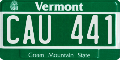VT license plate CAU441