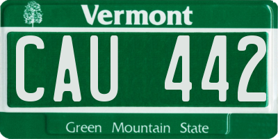 VT license plate CAU442