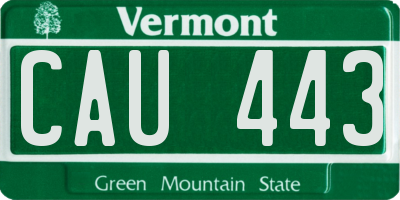 VT license plate CAU443