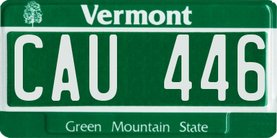 VT license plate CAU446