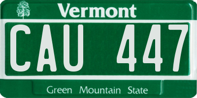 VT license plate CAU447