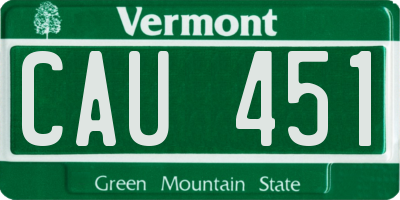 VT license plate CAU451