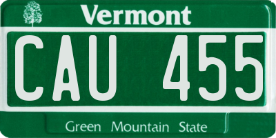 VT license plate CAU455