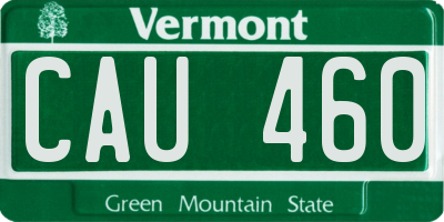 VT license plate CAU460