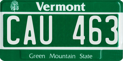VT license plate CAU463
