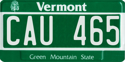 VT license plate CAU465