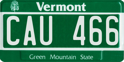 VT license plate CAU466