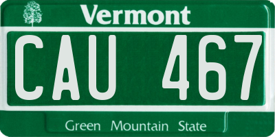 VT license plate CAU467