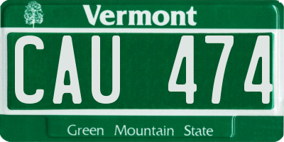 VT license plate CAU474