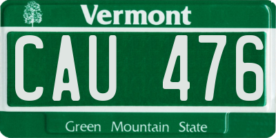 VT license plate CAU476