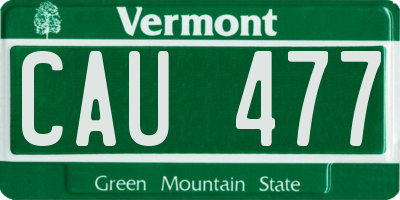 VT license plate CAU477
