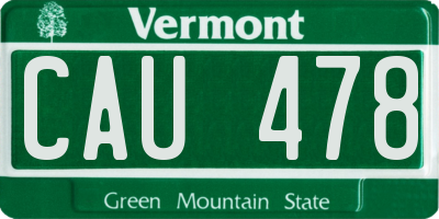 VT license plate CAU478
