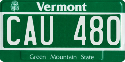 VT license plate CAU480