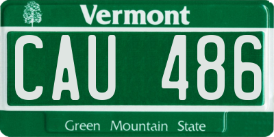 VT license plate CAU486