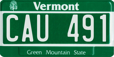 VT license plate CAU491