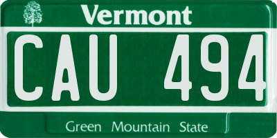 VT license plate CAU494