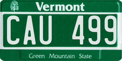VT license plate CAU499