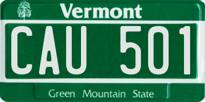 VT license plate CAU501