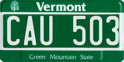 VT license plate CAU503