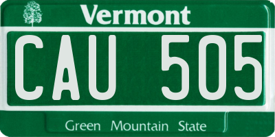 VT license plate CAU505